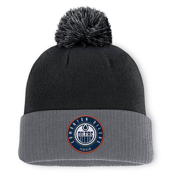 Men's Fanatics  Black Edmonton Oilers Cuffed Knit Hat with Pom Fanatics Brands - White Label