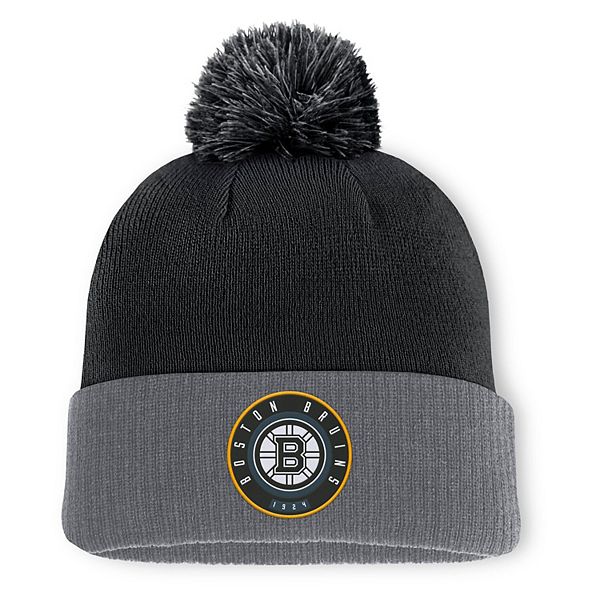 Men's Fanatics  Black Boston Bruins Cuffed Knit Hat with Pom Fanatics Brands - White Label