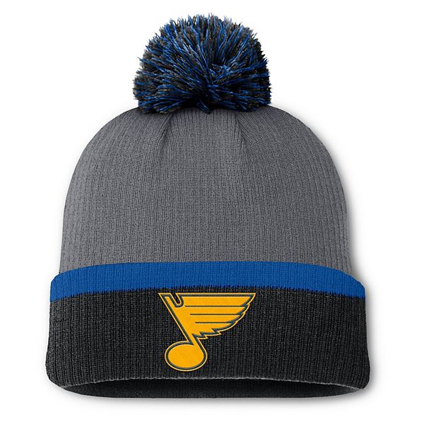 Women's Fanatics  Charcoal St. Louis Blues Cuffed Knit Hat with Pom Fanatics Brands - White Label