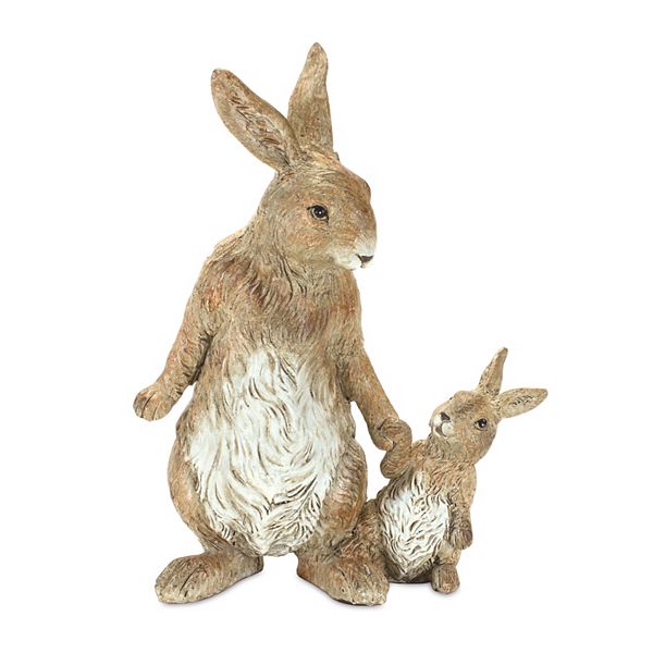 Melrose Mother Rabbit Baby Bunny Figurine Table Decor 2-piece Set Melrose