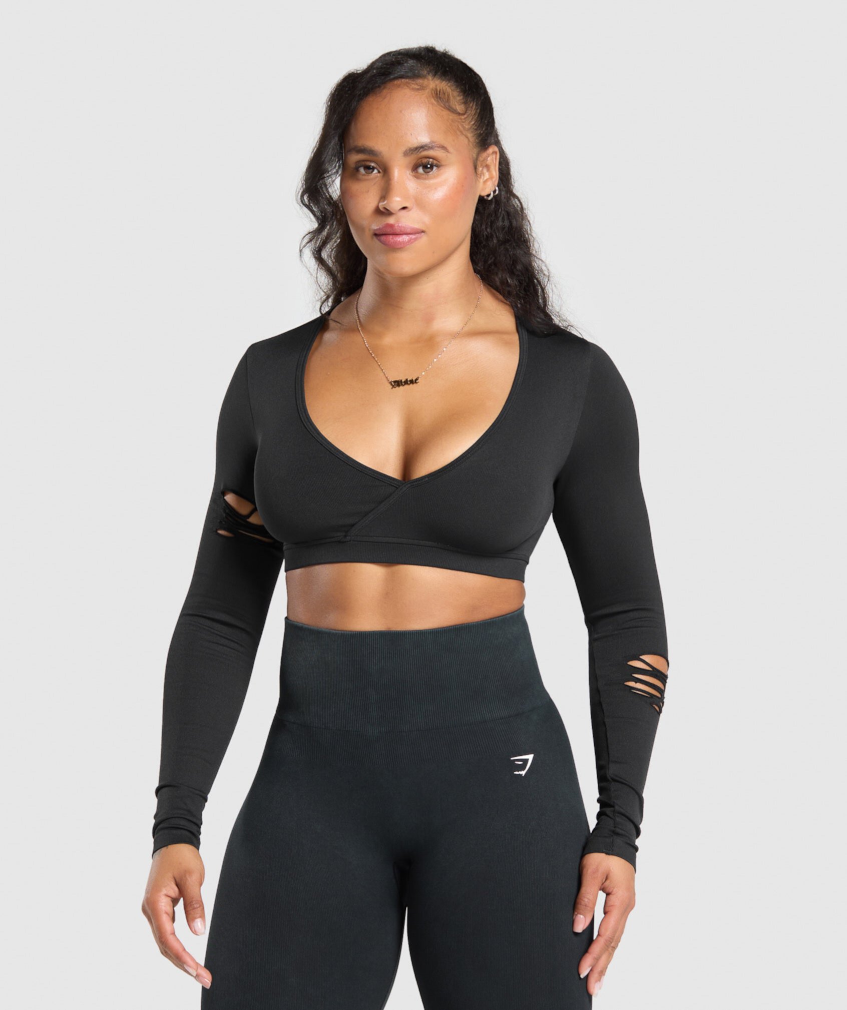 Gains Seamless Distressed Super Crop Top Gymshark