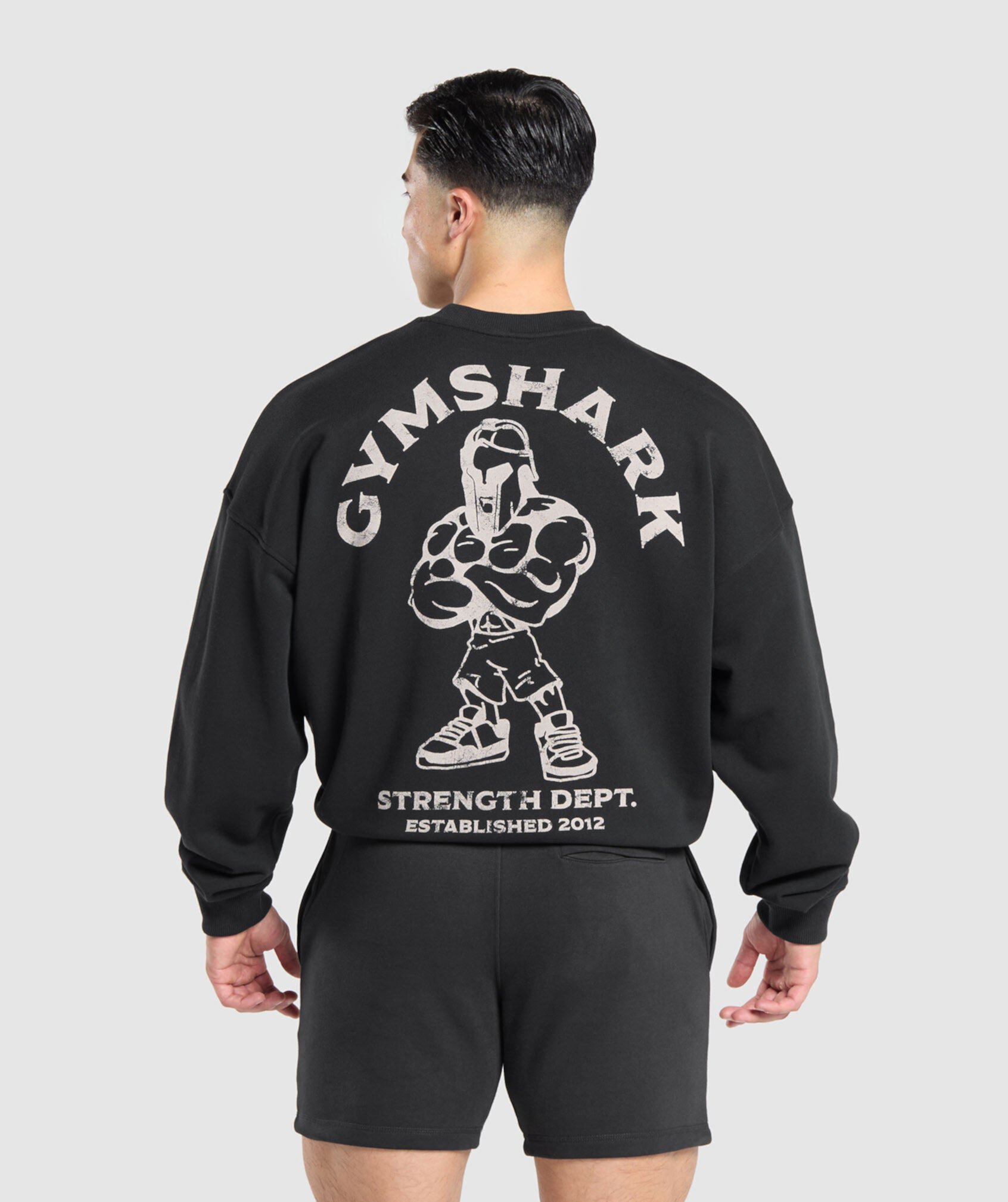 Лонгслив Gymshark Spartan Crew из премиального тяжелого хлопка с графикой на спине Gymshark