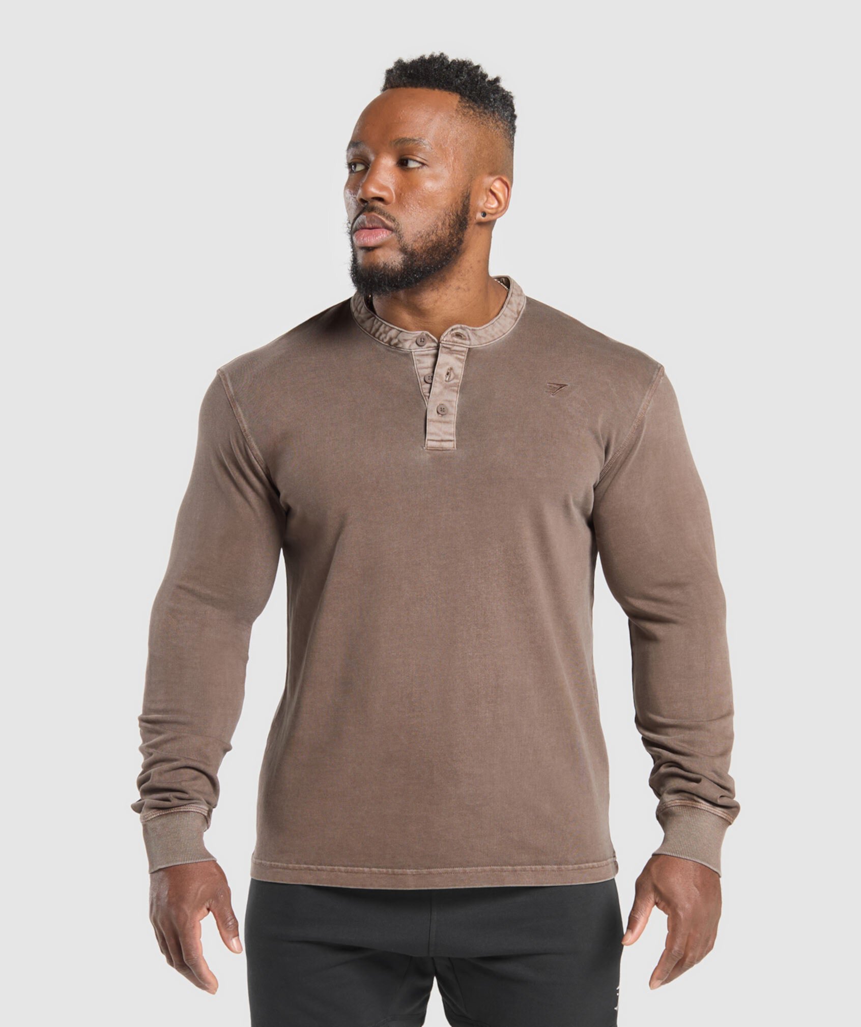 Heavyweight Woven Collar Henley Gymshark