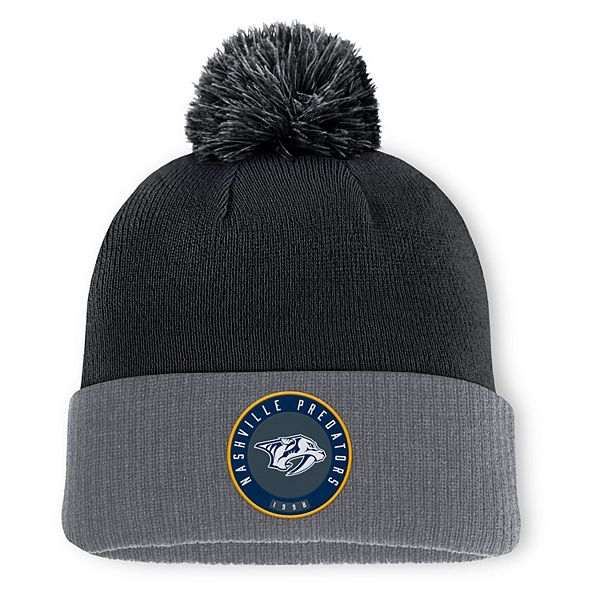 Men's Fanatics  Black Nashville Predators Cuffed Knit Hat with Pom Fanatics Brands - White Label