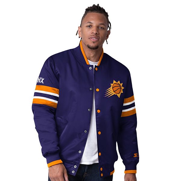 Men's Starter Purple Phoenix Suns Scout Varsity Satin Full-Snap Jacket Starter