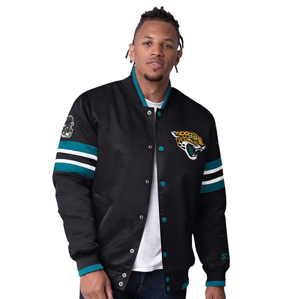 Men's Starter Black Jacksonville Jaguars Scout I Full-Snap Varsity Jacket Starter