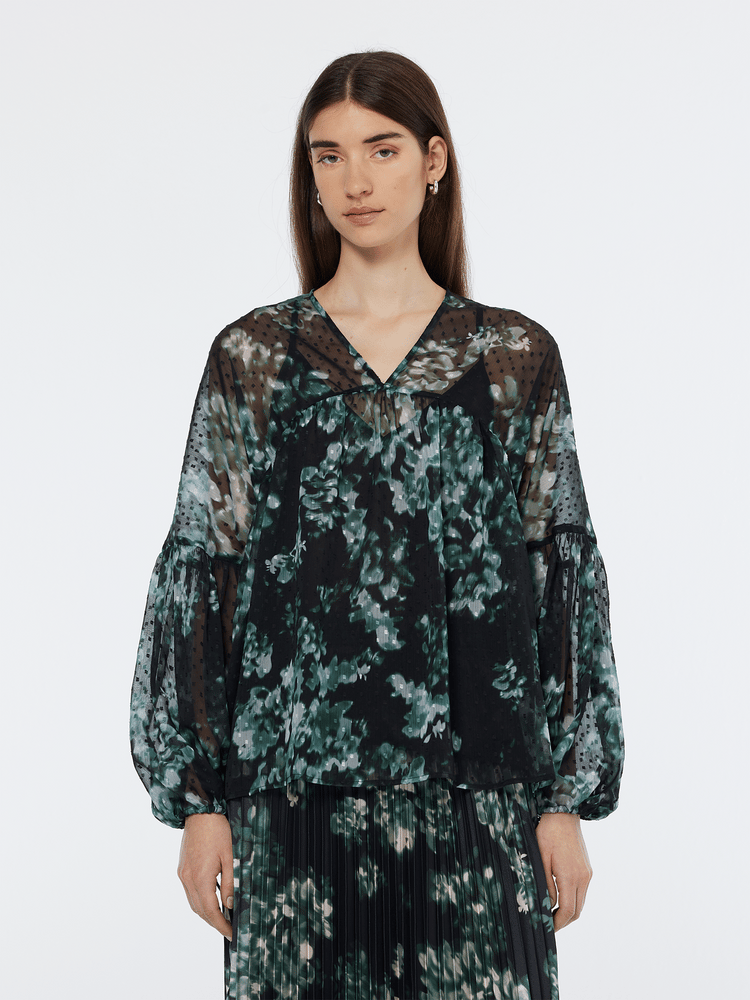 Floral Printed Fil Coupe Top Scotch & Soda