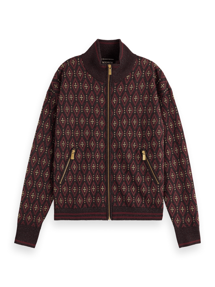 Jacquard Knitted Zip-Through Jacket Scotch & Soda