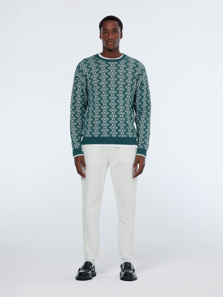 Jacquard Extra Drop Shoulder Crewneck Scotch & Soda