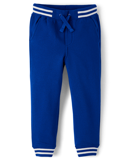 Boys Striped Cuff Fleece Jogger Pants The Children`s Place