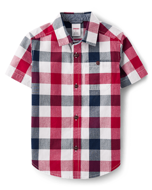 Boys Matching Family Plaid Poplin Button Up Shirt The Children`s Place