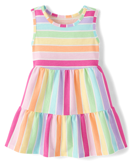 Baby And Toddler Girls Tropical Tiered Dress The Children`s Place