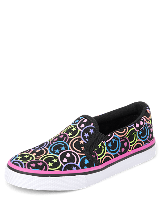 Girls Glitter Perforated Platform Slip On Sneakers The Children`s Place