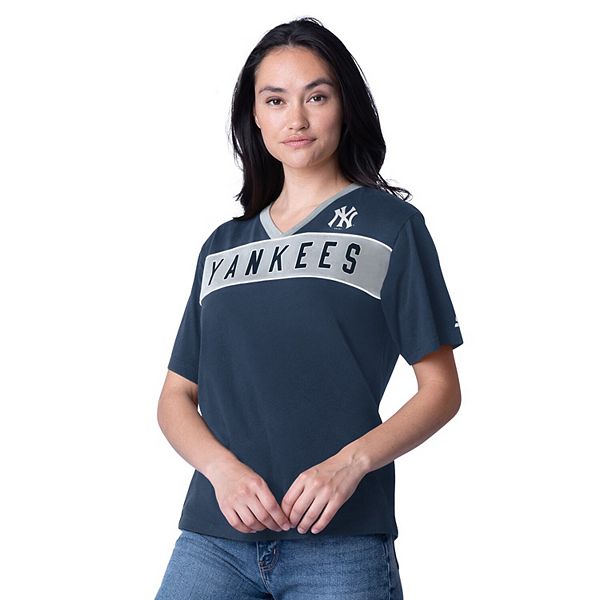 Women's Starter Navy New York Yankees Game Day V-Neck T-Shirt Starter