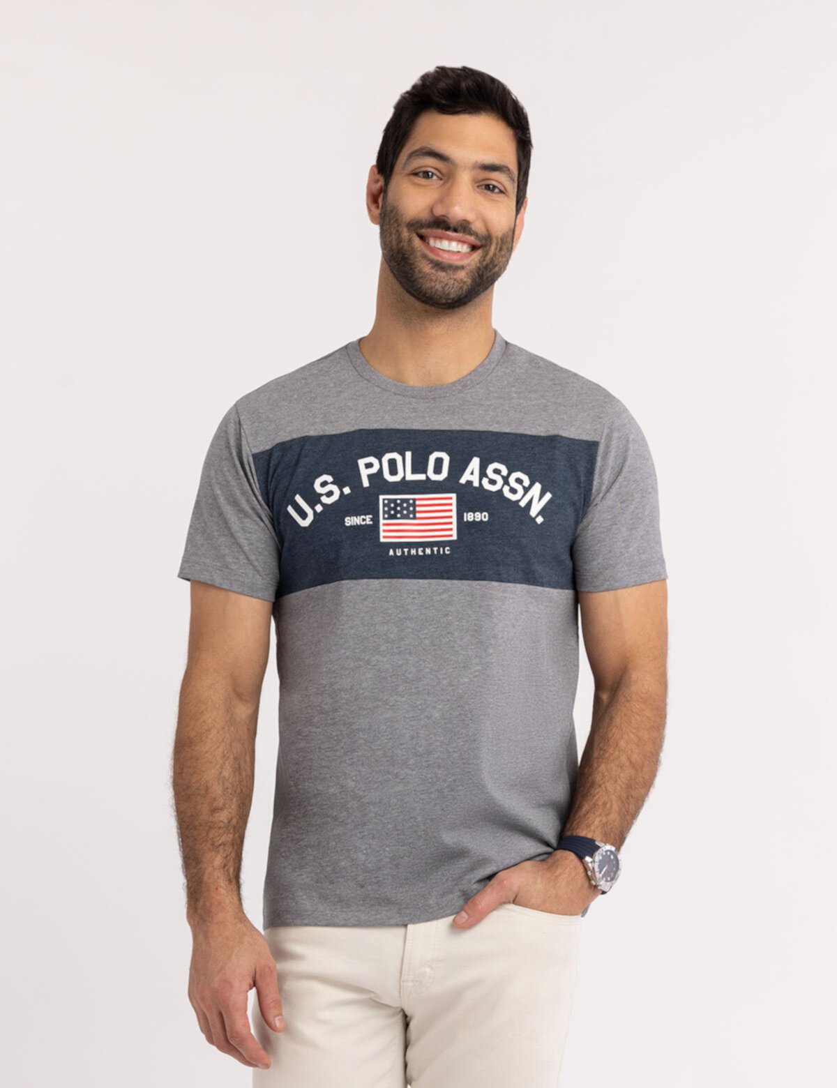 COLOR BLOCK FLAG PRINT JERSEY T-SHIRT U.S. Polo Assn.