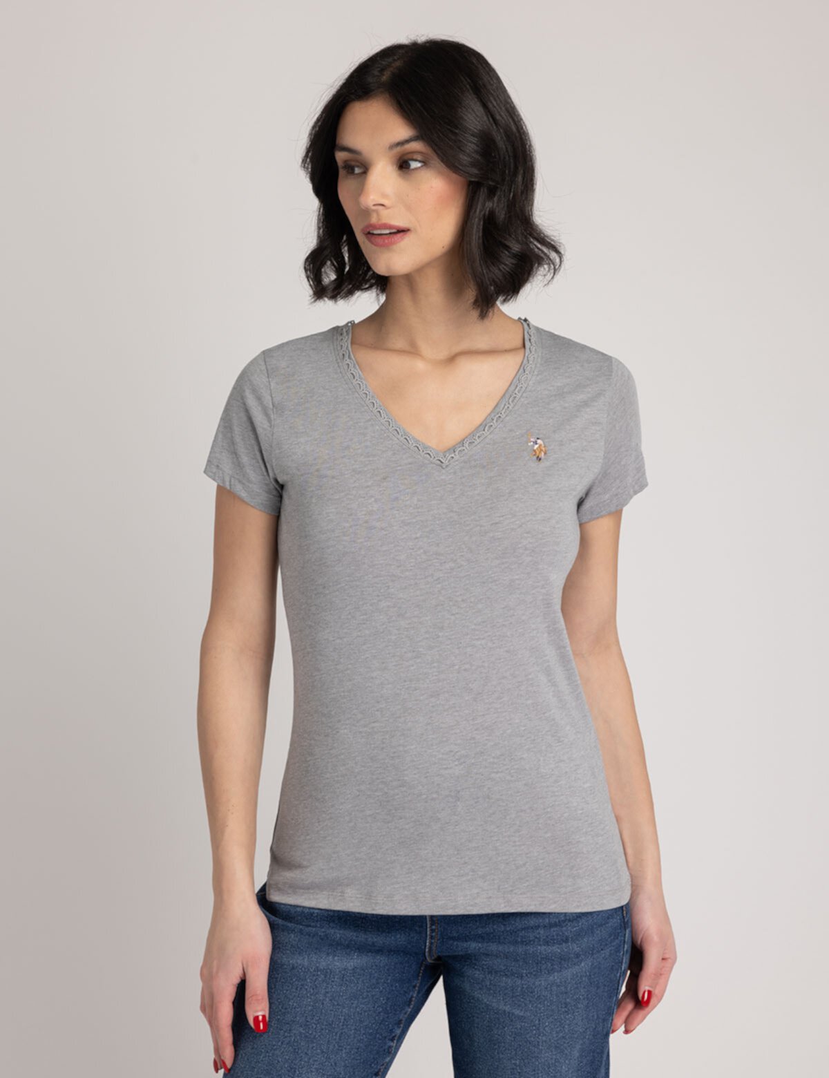 SCALLOP TRIM V-NECK T-SHIRT U.S. Polo Assn.