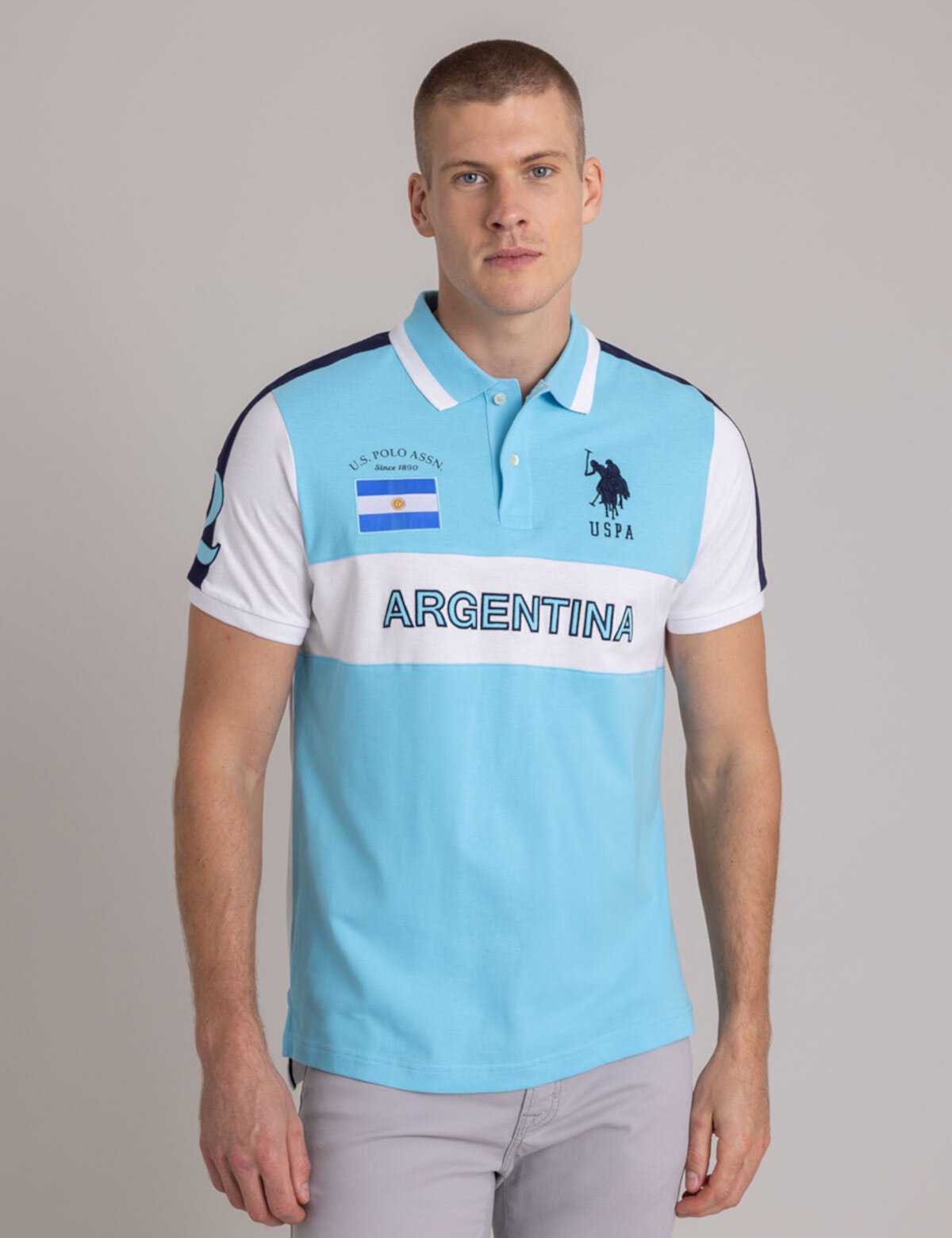 ARGENTINA COLOR BLOCK PIQUE POLO SHIRT U.S. Polo Assn.