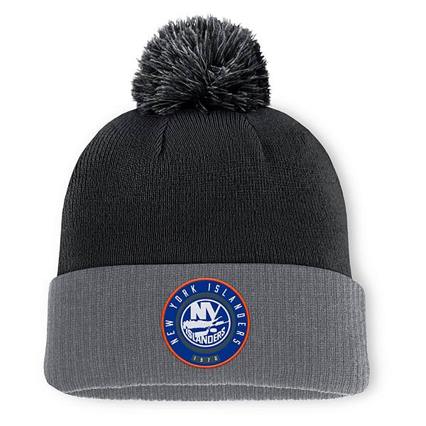 Men's Fanatics  Black New York Islanders Cuffed Knit Hat with Pom Fanatics Brands - White Label