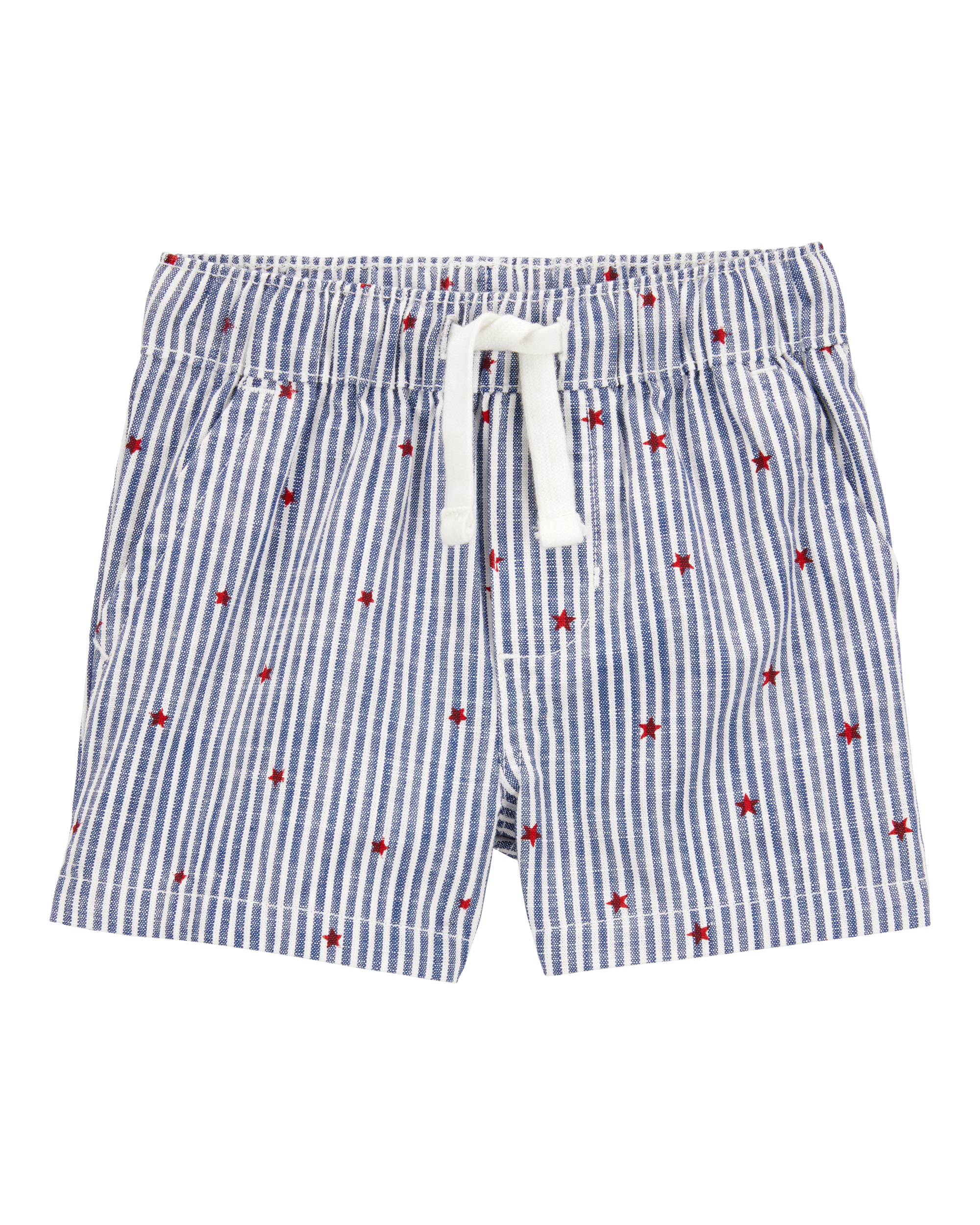 Baby Striped Star Print Drawstring Shorts - Blue Carter's