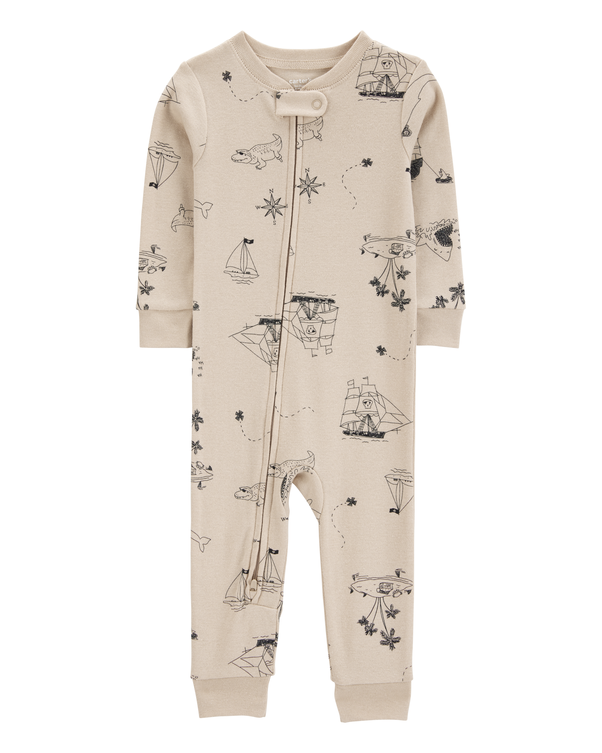 Baby Pirate Print Snug Fit Cotton 1-Piece Pajamas Carter's