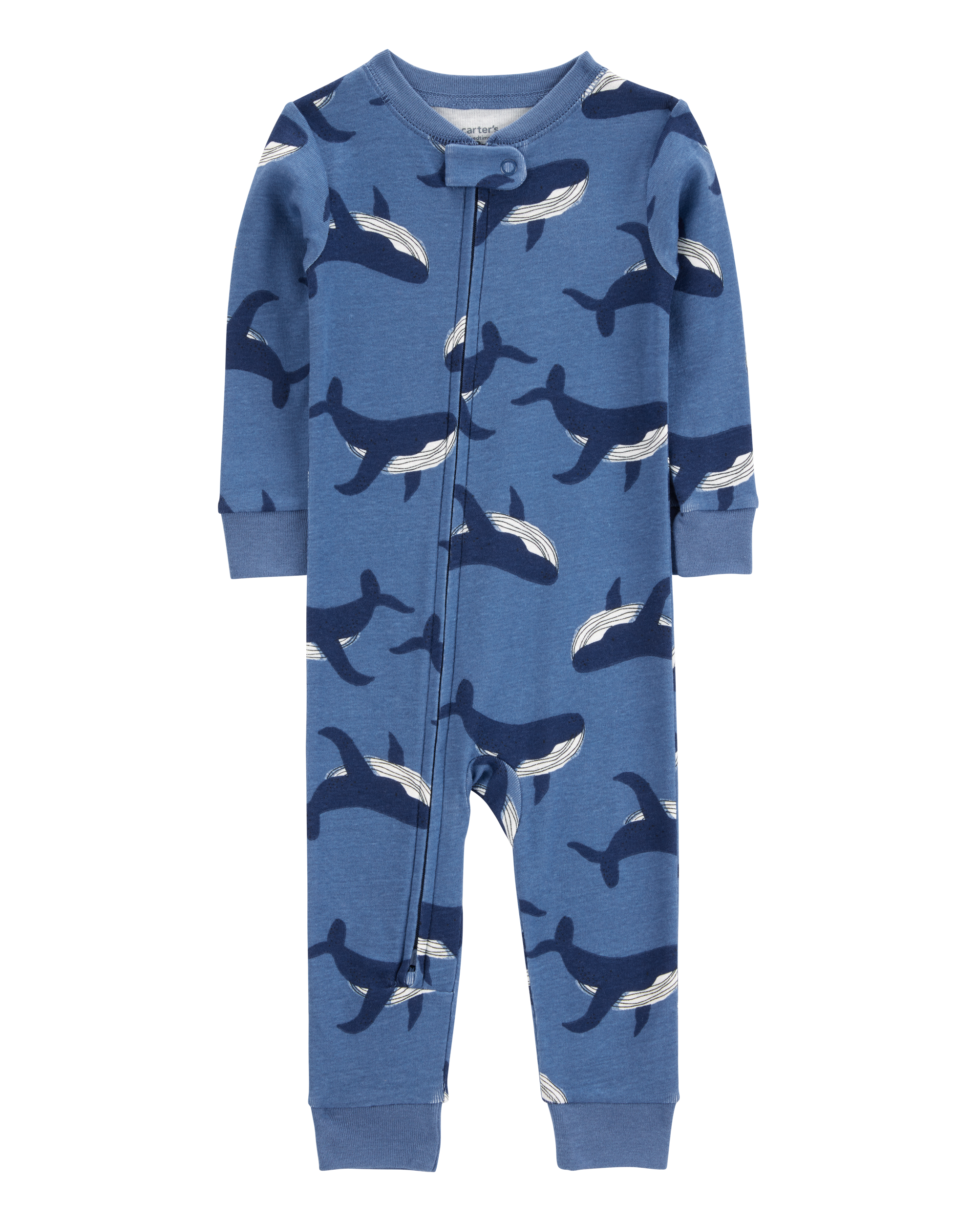 Baby Whale Print Snug Fit Cotton 1-Piece Pajamas Carter's