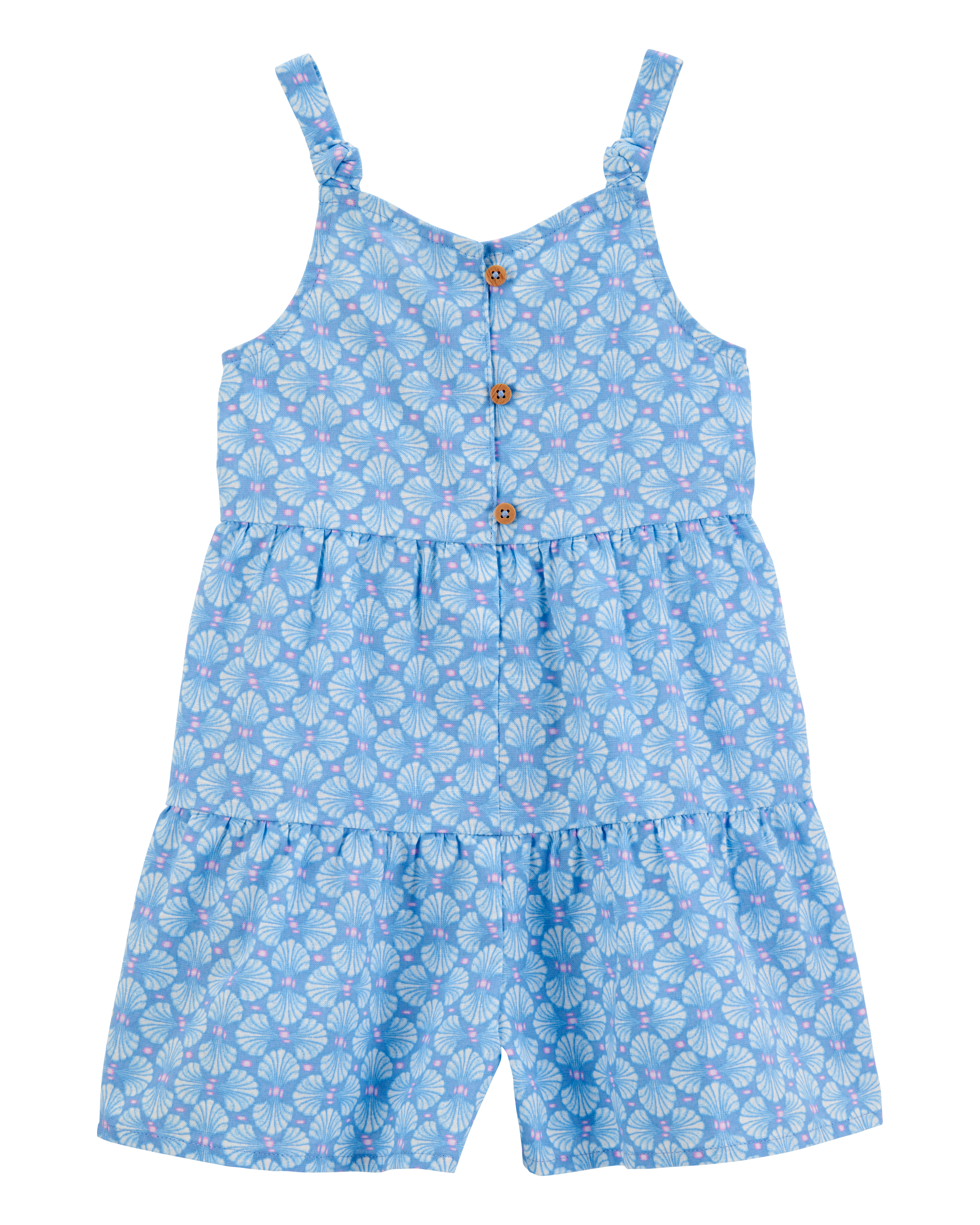 Toddler Tropical Print Button-Front Romper - Blue Carter's