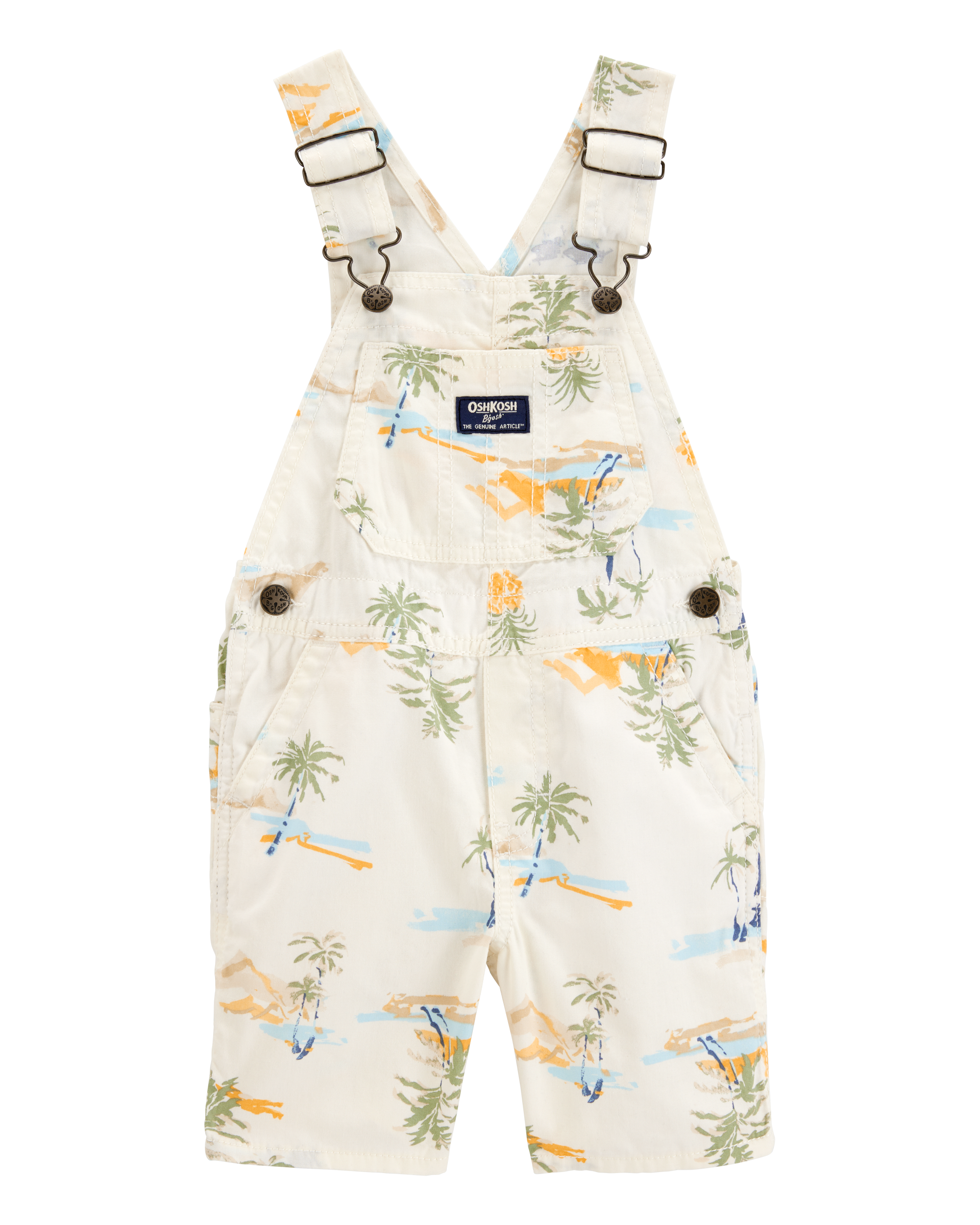 Toddler Tropical-Print Knit Shortalls-Cream Carter's