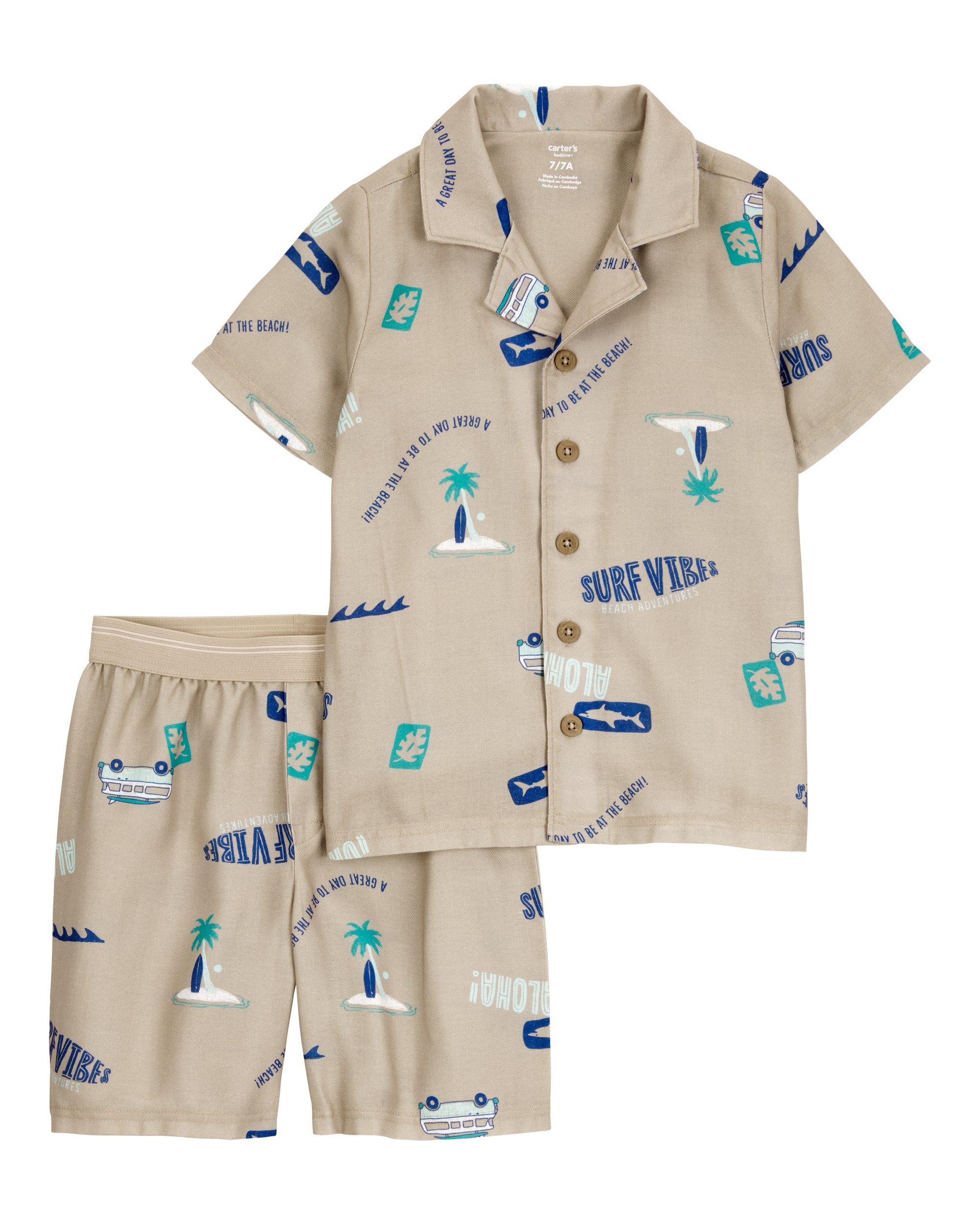 Kid Tropical Print Loose Fit 2-Piece Pajamas Carter's