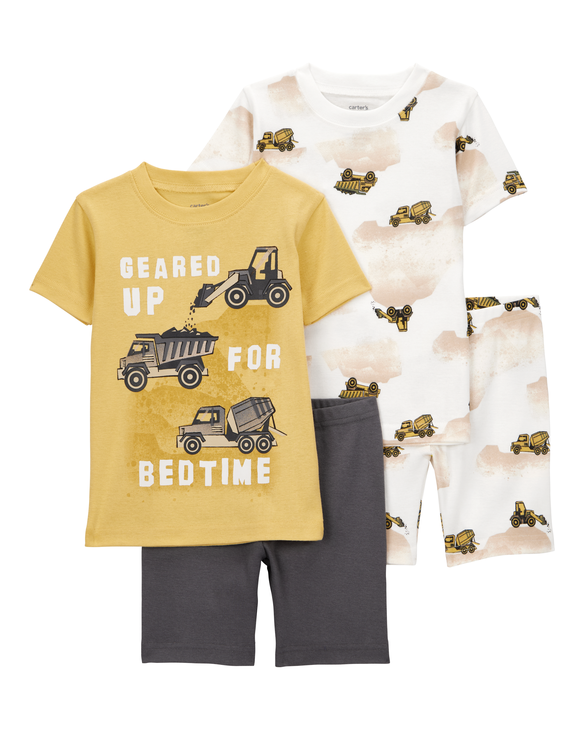 Baby Construction Print Snug Fit Cotton 4-Piece Pajamas Carter's