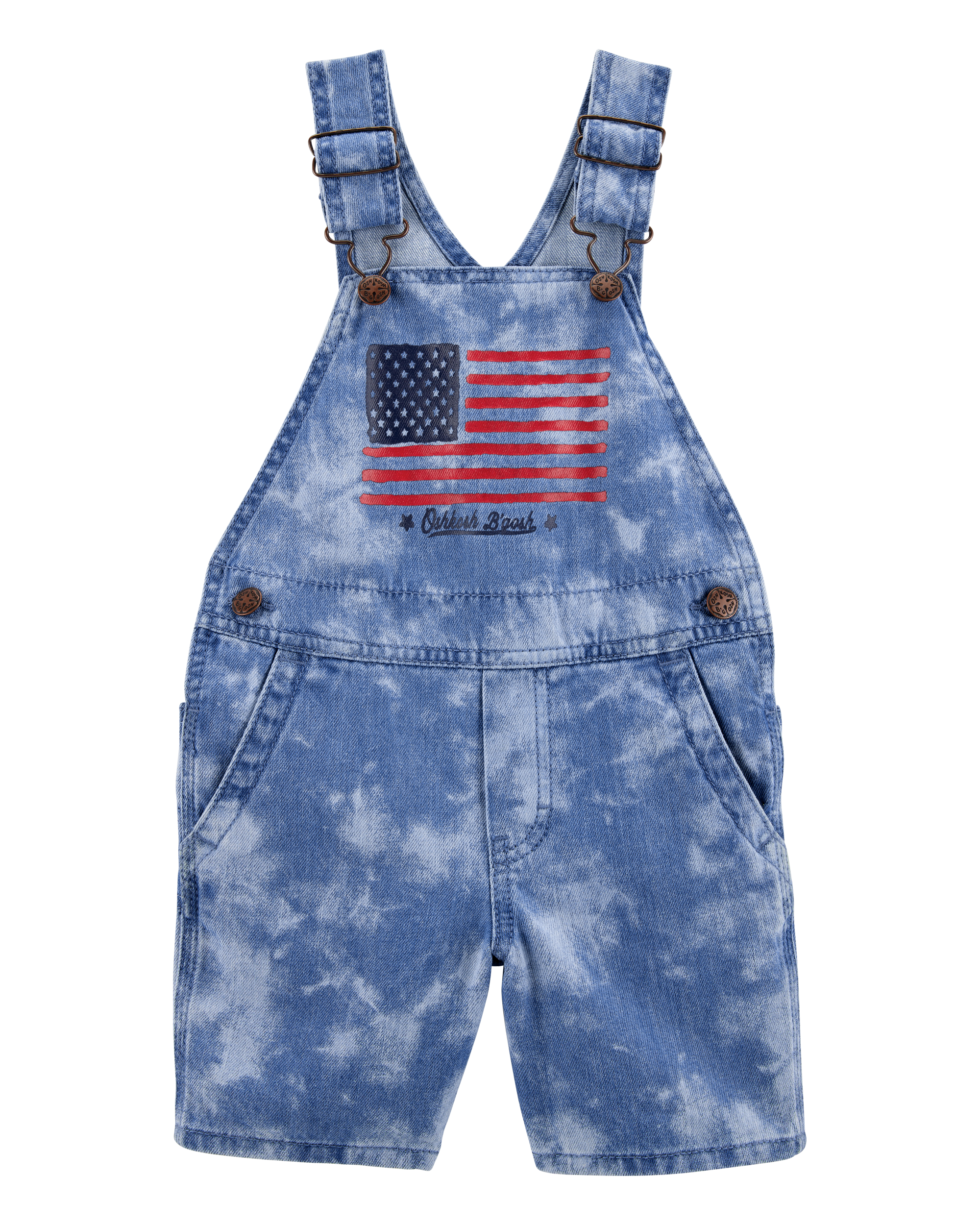 Toddler Flag Print Tie Dye Shortalls - Blue Carter's