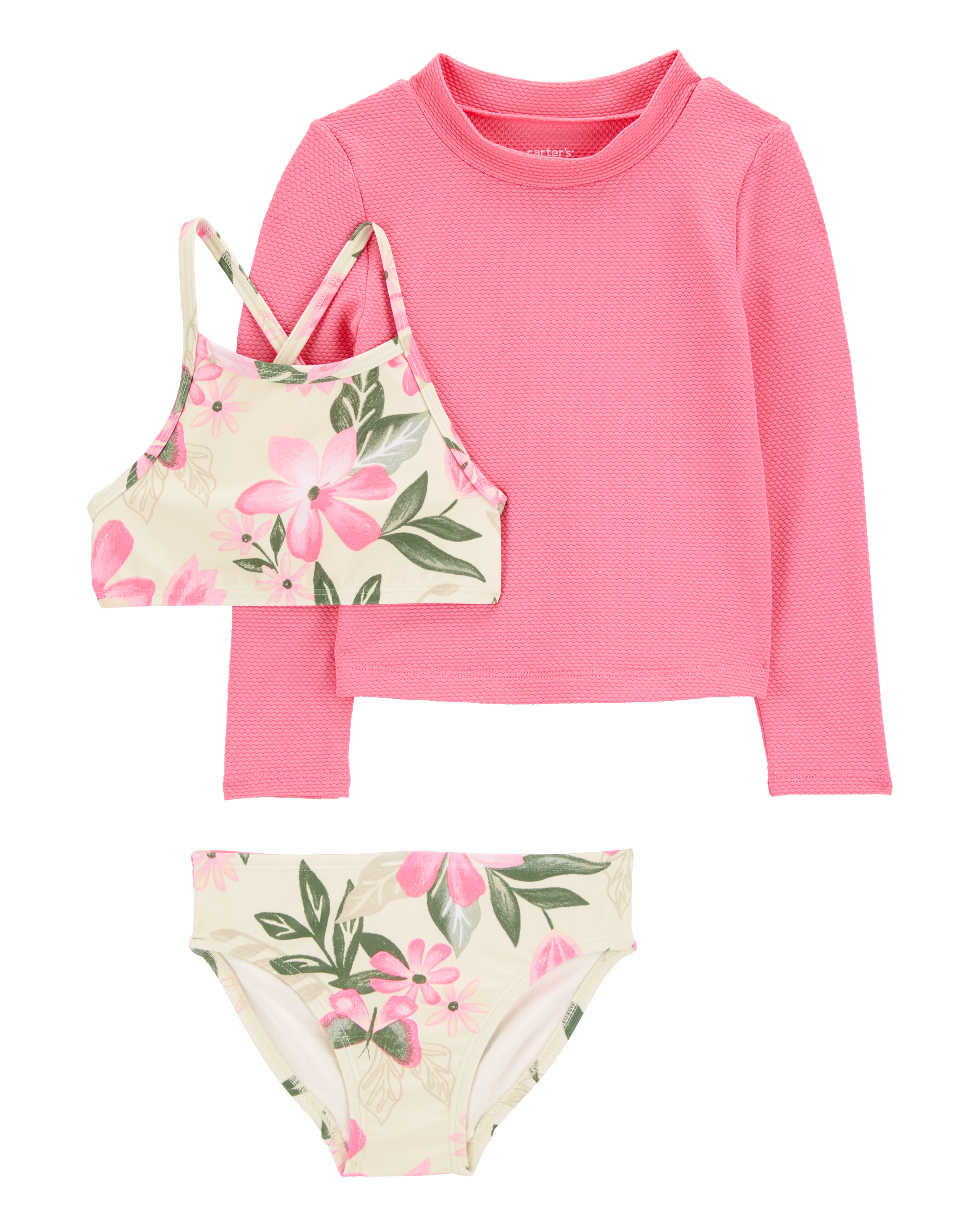 Toddler 3-Piece Tropical Floral Rashguard Set Carter's