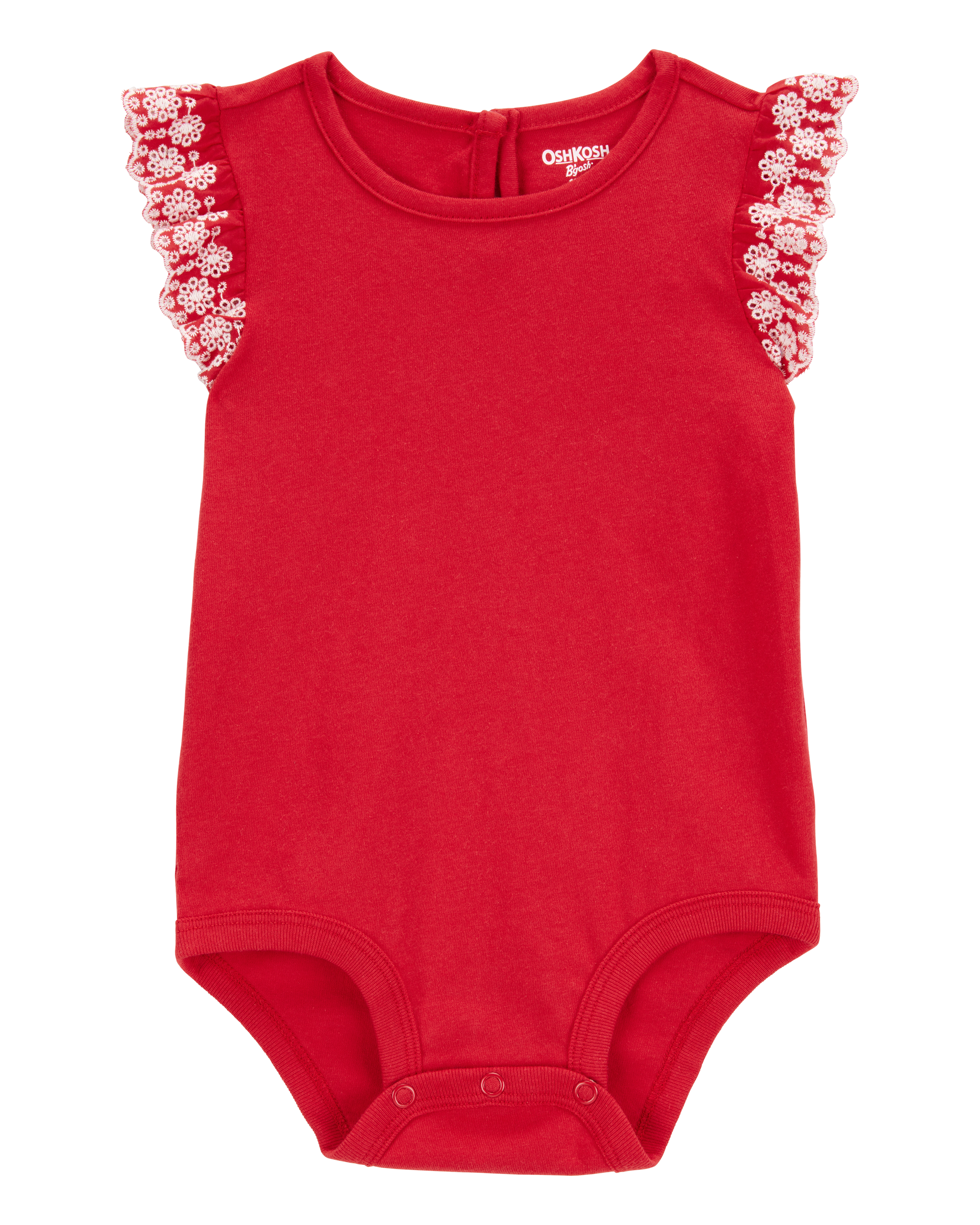 Baby Eyelet Ruffle Bodysuit - Red Carter's