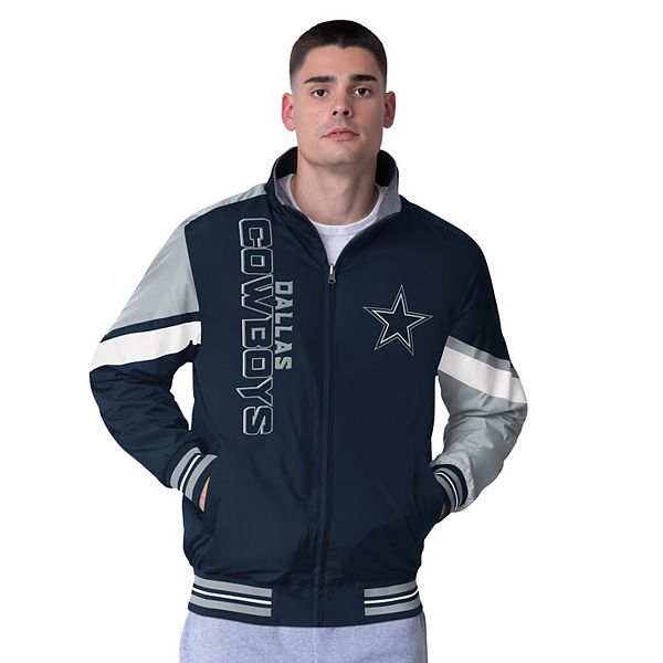 Men's G-III Sports by Carl Banks Navy Dallas Cowboys Strong Arm Reversible Full-Zip Jacket G-III Sports by Carl Banks