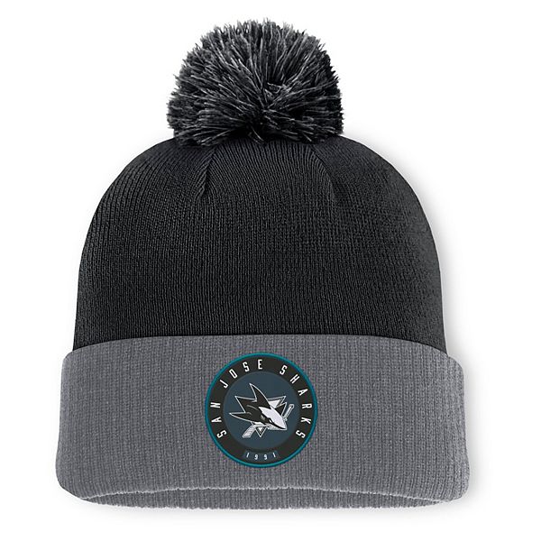 Men's Fanatics  Black San Jose Sharks Cuffed Knit Hat with Pom Fanatics Brands - White Label