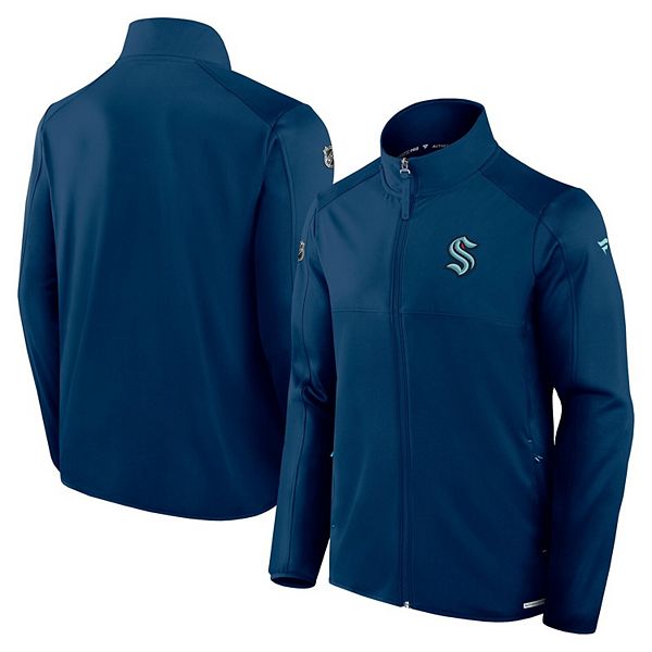 Men's Fanatics  Navy Seattle Kraken Authentic Pro Rink Fleece Full-Zip Jacket Fanatics Brands - White Label