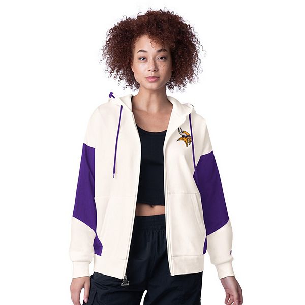 Women's Starter White Minnesota Vikings Scrimmage Full-Zip Hoodie Starter