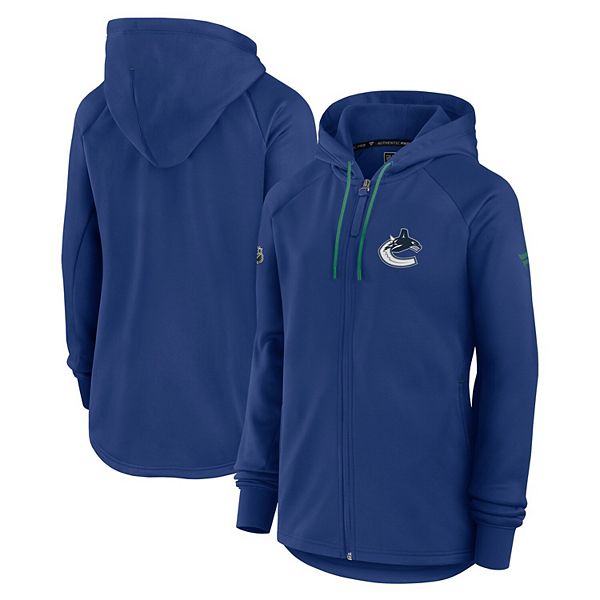 Women's Fanatics  Blue Vancouver Canucks Authentic Pro Rink Fleece Full-Zip Jacket Fanatics Brands - White Label