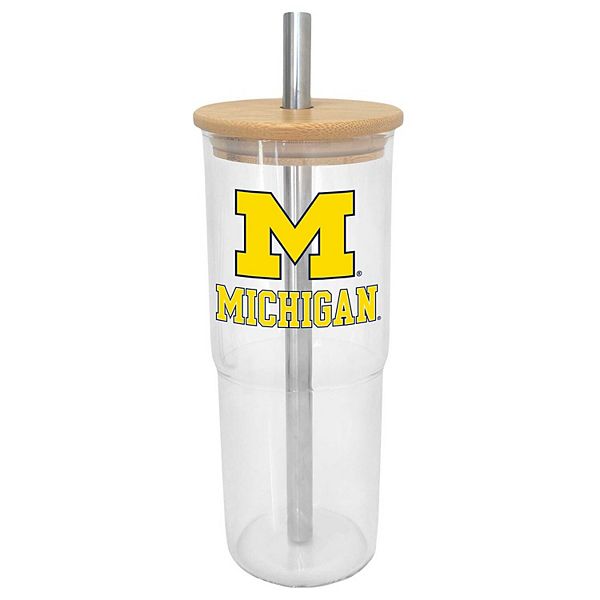 Michigan Wolverines 24oz. Glass Tumbler Logo Brand