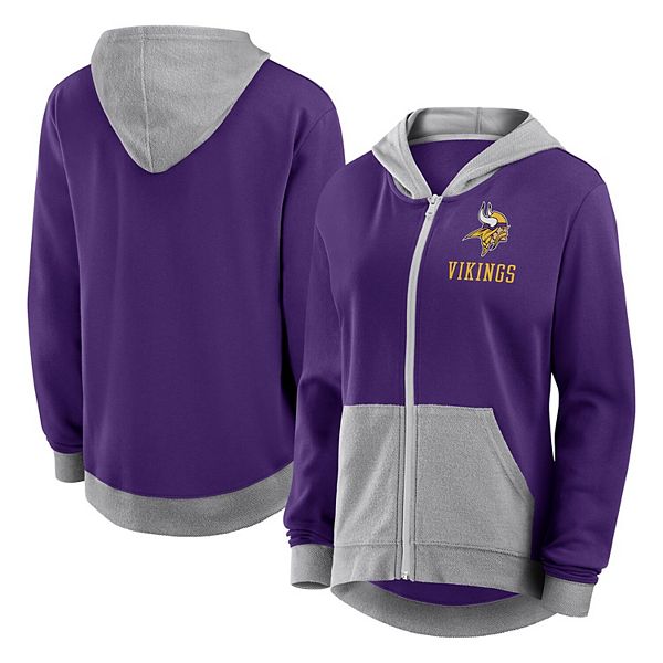 Women's  Purple Minnesota Vikings Hit It French Terry Full-Zip Hoodie Unbranded