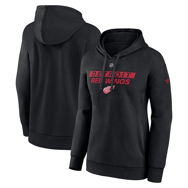 Women's Fanatics  Black Detroit Red Wings Authentic Pro Core Primary Fleece Pullover Hoodie Fanatics Brands - White Label