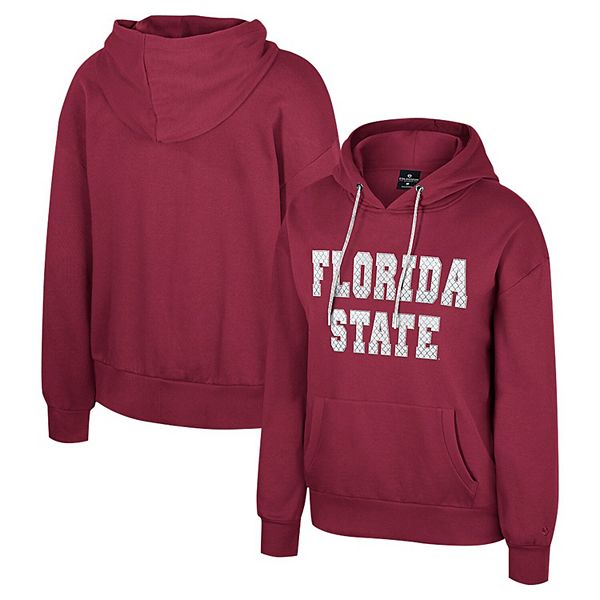 Women's Colosseum Garnet Florida State Seminoles Reflection Rhinestone Drawcord Pullover Hoodie Colosseum