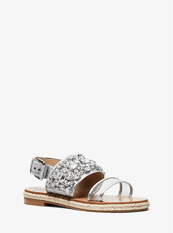 Lafayette Embellished Metallic Snakeskin Sandal Michael Kors Collection