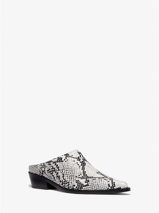 Nash Snake Embossed Leather Mule Michael Kors