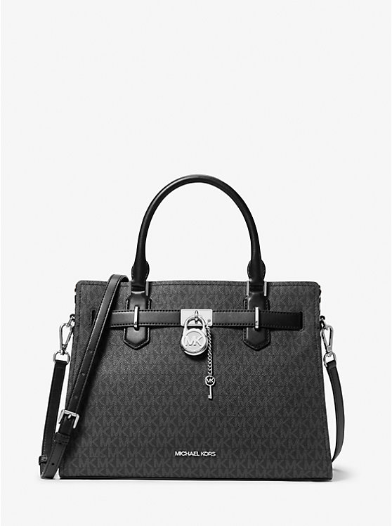 Hamilton Medium Signature Logo Satchel Michael Kors