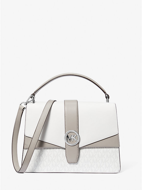 Greenwich Medium Color-Blockand Signature Logo Satchel Michael Kors