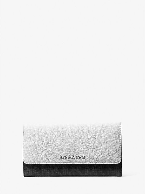 Jet Set Travel Signature Logo Tri-Fold Wallet Michael Kors