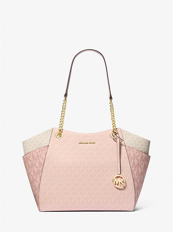 Jet Set Large Color-Block Signature Logo Tote Bag Michael Kors