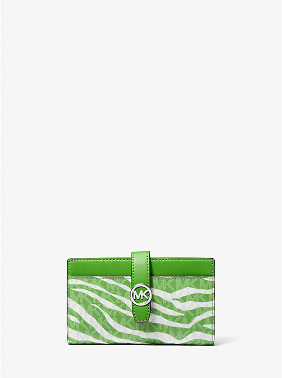 Greenwich Medium Zebra Signature Logo Wallet Michael Kors