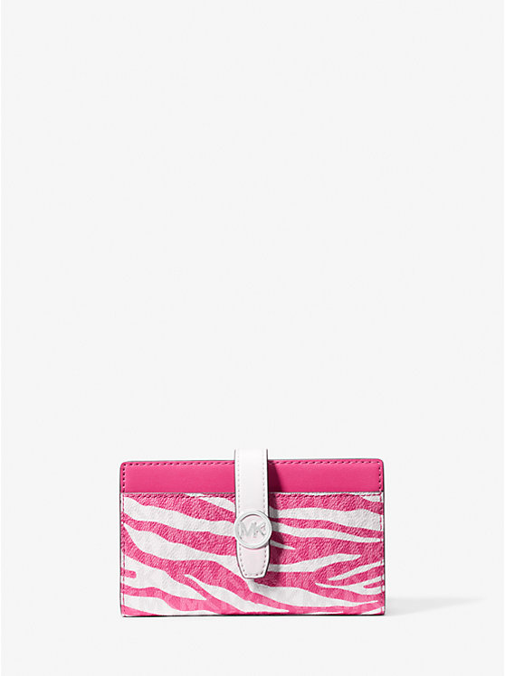 Greenwich Medium Zebra Signature Logo Wallet Michael Kors