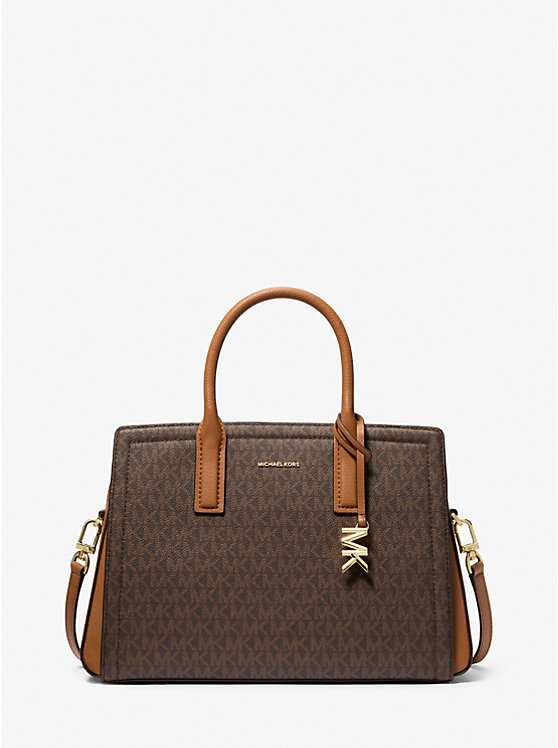 Laila Medium Signature Logo Satchel Michael Kors